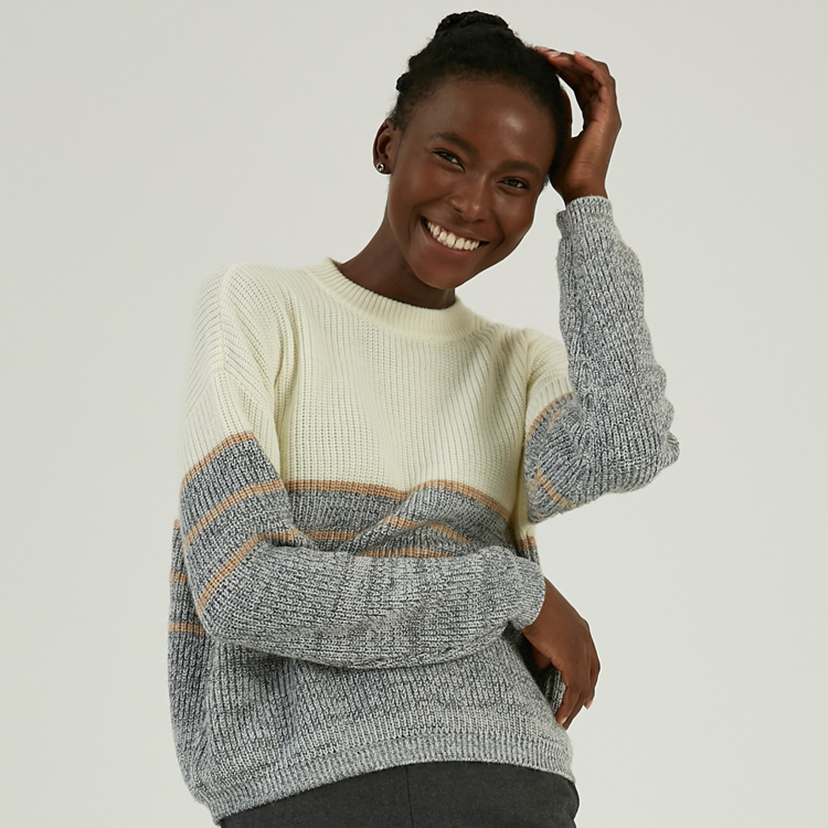 Customizable Nylon Acrylic Crewneck Long Sleeve Knitting Sweater