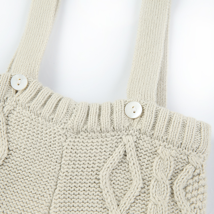 Autumn Winter Newborn Baby 100% Cotton Cable Knit Overalls For Babies